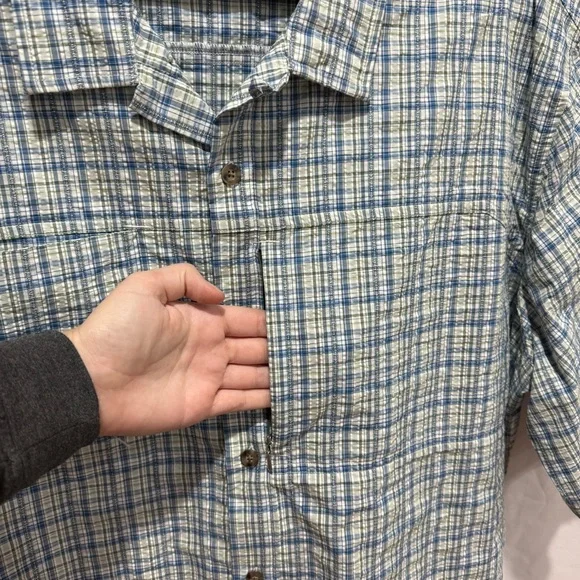Cabela’s Plaid Short Sleeve Outdoor Shirt 2XL Coolmax UPF30 Textured Button Up - Picture 5 of 16